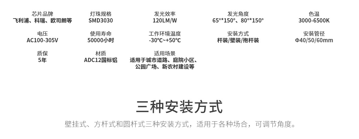 戶外LED道路照明燈 城市道路 庭院小區 公園廣場照明