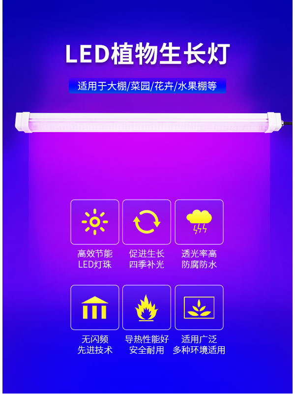 LED線性燈管可連接設計 IP65防水高室內植物LED生長燈