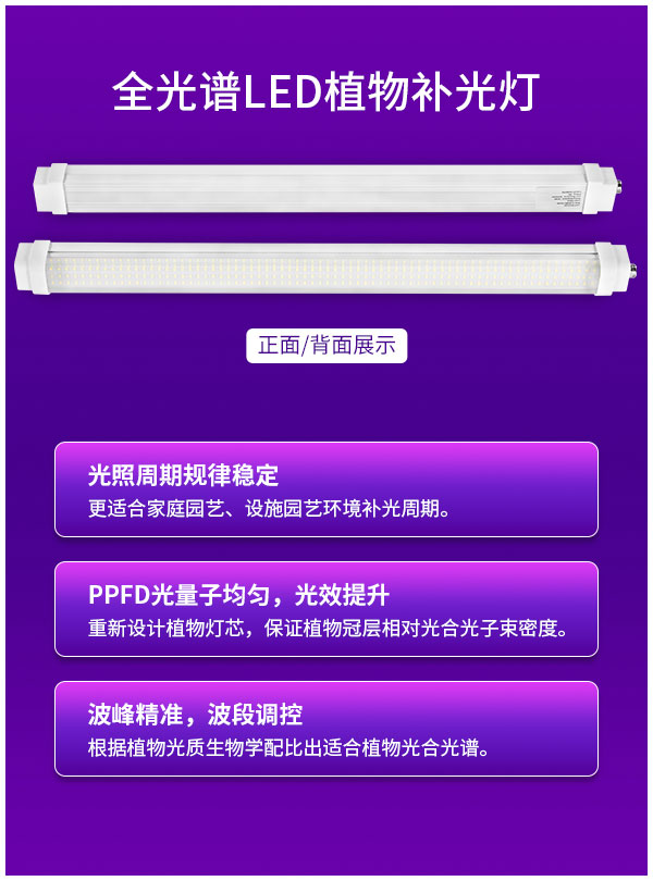 LED線性燈管可連接設計 IP65防水高室內植物LED生長燈