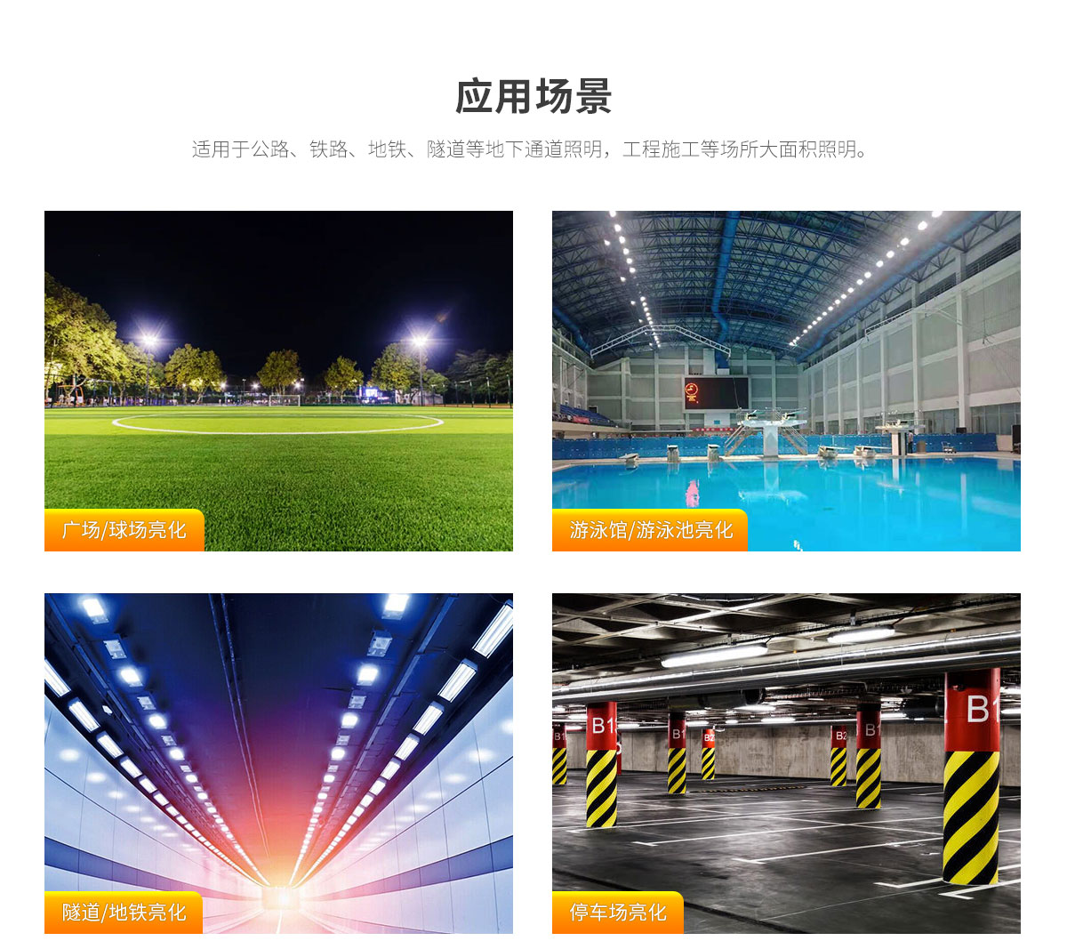隧道地鐵口專用燈 100W 150W 200W 300瓦投光燈高桿照明