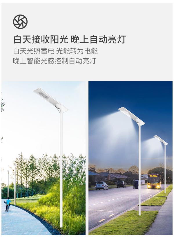 一體化太陽能庭院路燈 50w 60w 智能感應(yīng)工程路燈